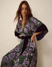 Willow Floral Print Midi Dress, Green (GREEN), large