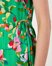 Lilou Floral Tea Dress, Green (GREEN), large