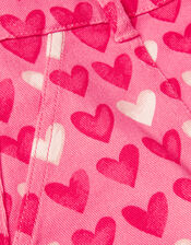 Heart Print Denim Skirt, Pink (PINK), large