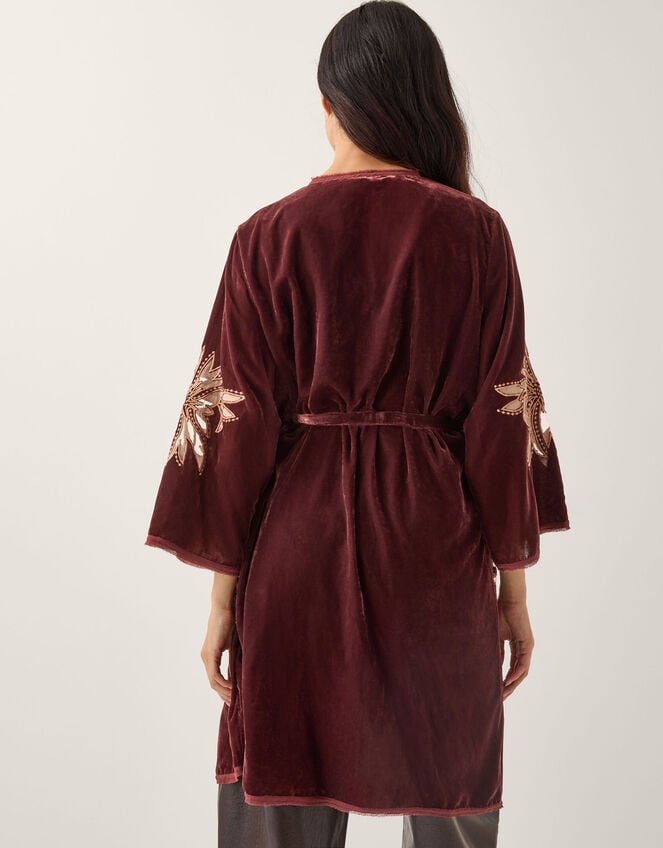 Jaz Embroidered Velvet Kimono, Copper (COPPER), large
