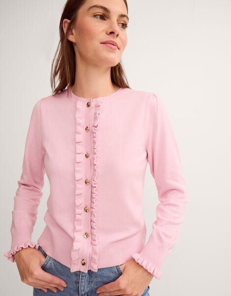 Ruby Frill Cardigan, Pink (PINK), large