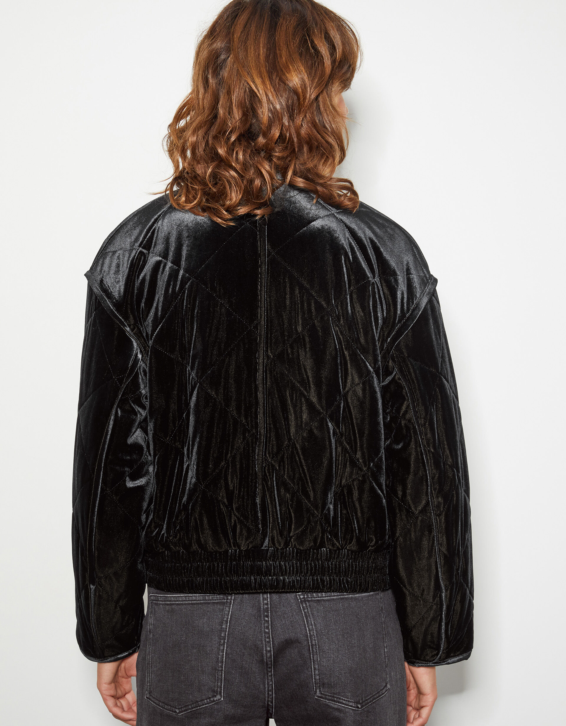 Women's velvet bomber jackets top