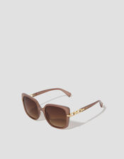 Link Detail Oversized Sunglasses, Pink (PINK), large