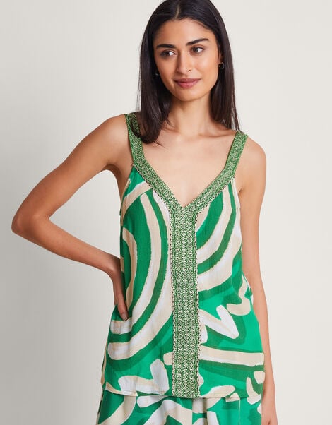 Posy Print Cami, Green (GREEN), large