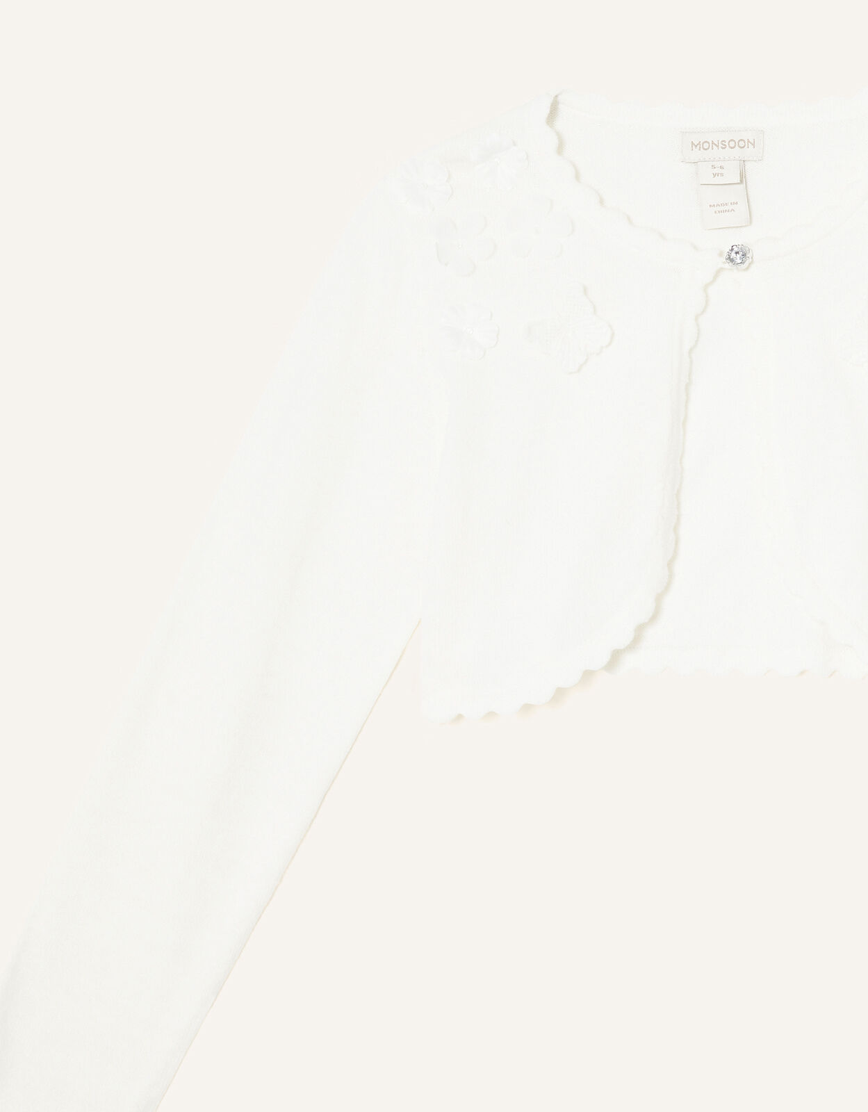 3D Floral Cardigan Ivory Girls Cardigans Monsoon ROI