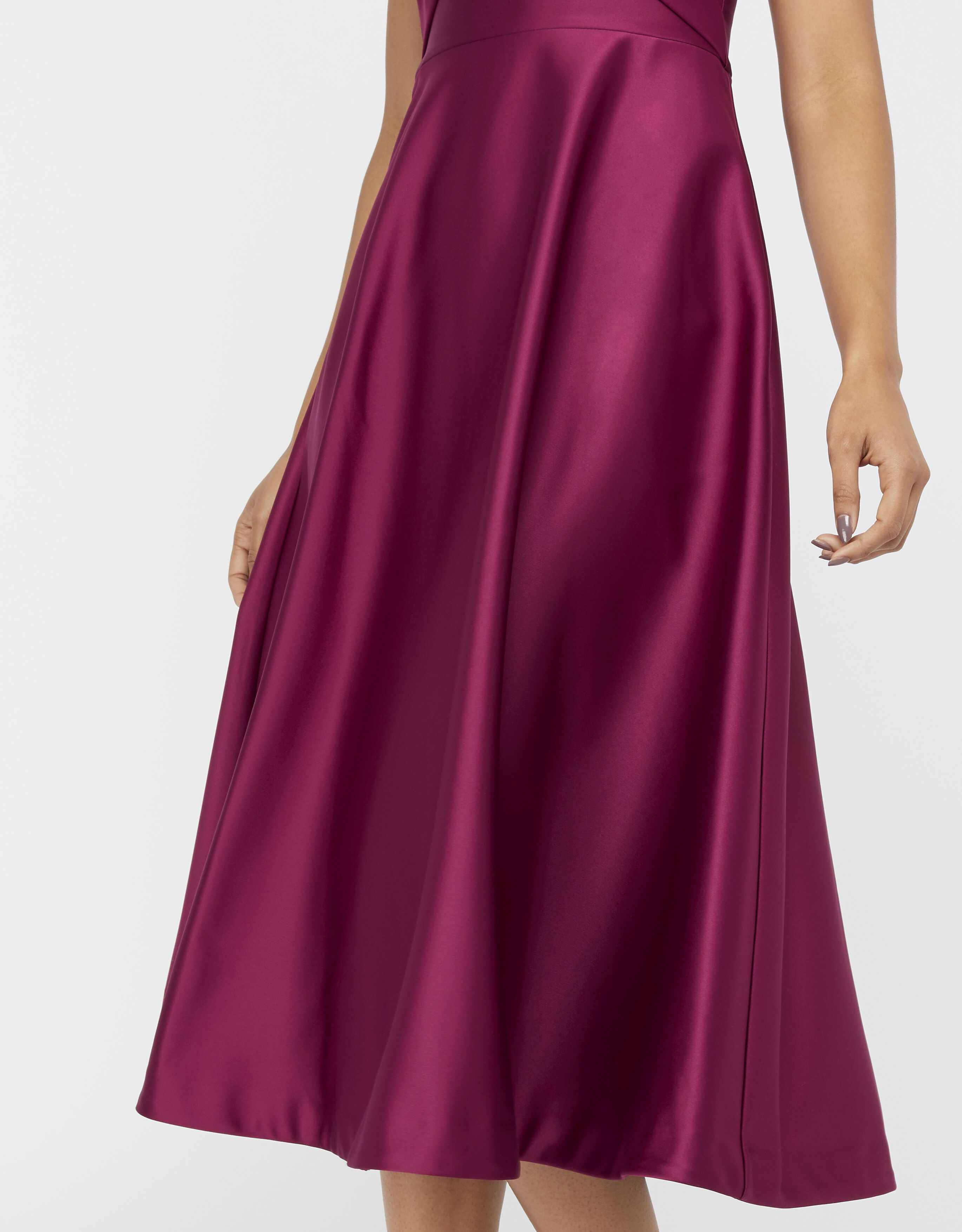 pink satin midi