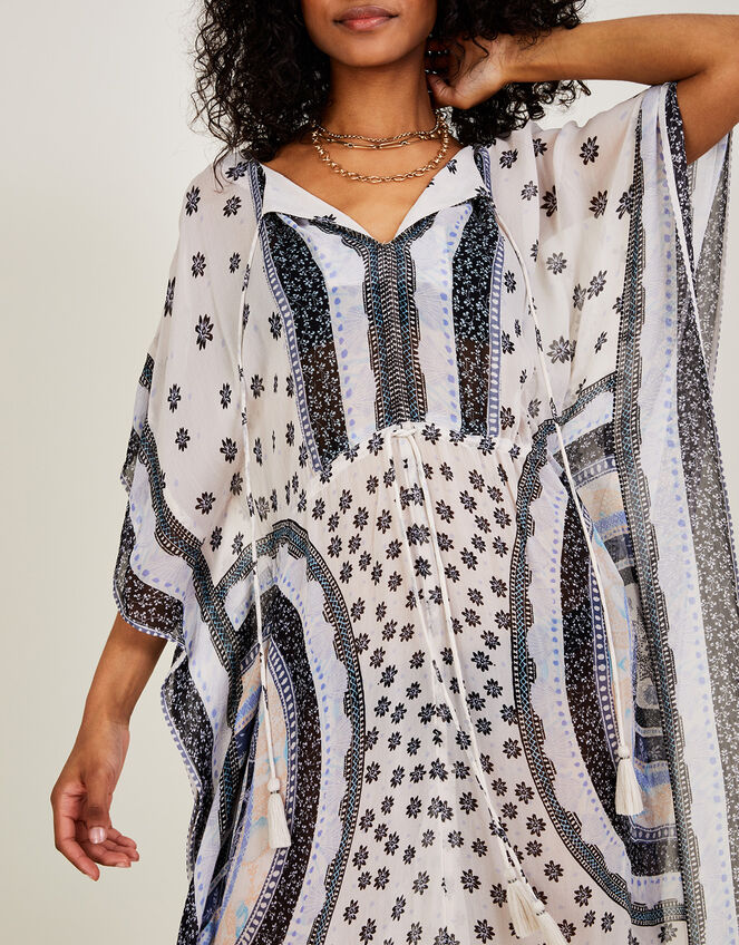 Circle Print Maxi Kaftan in LENZING™ ECOVERO™, Ivory (IVORY), large
