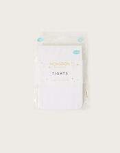 Semi-Sheer Spotty Tights, White (WHITE), large