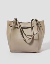 Kate Faux Leather Tote Bag, Grey (GREY), large