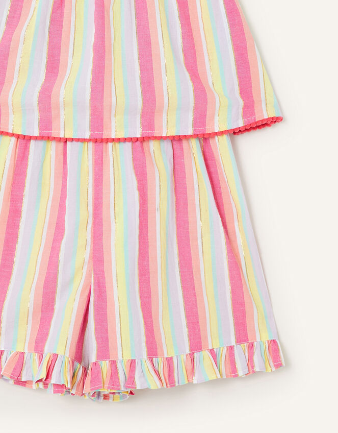 Rainbow Stripe Playsuit, Yellow (YELLOW), large