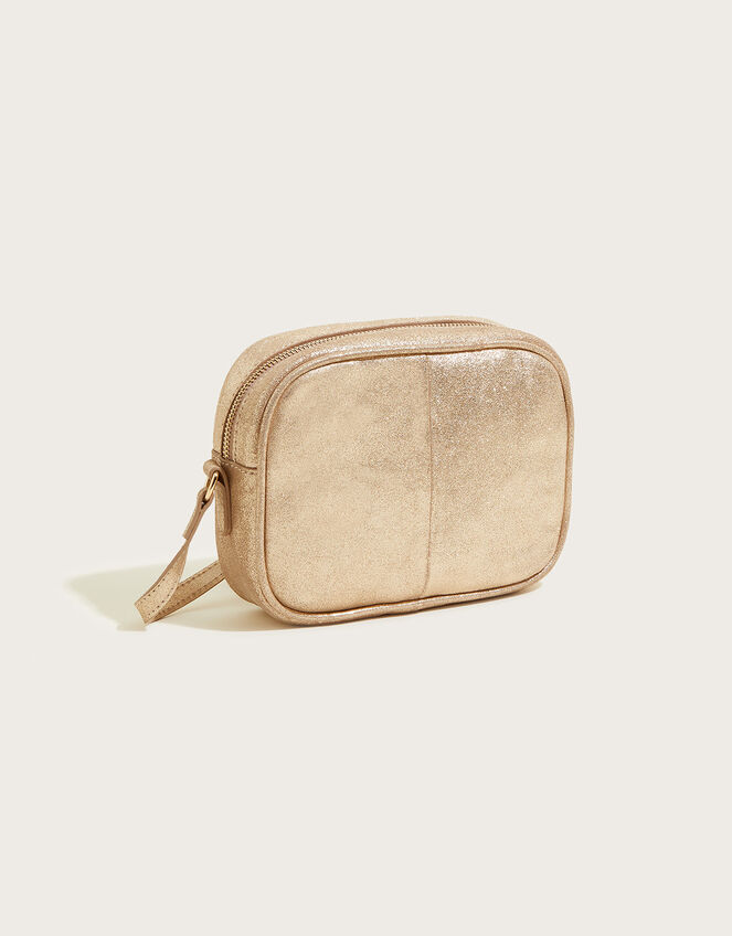 Metallic Leather Camera Bag, , large
