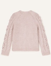 Chunky Bobble Cardigan, Pink (PALE PINK), large