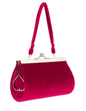Glitter Bow Velvet Mini Bag, , large