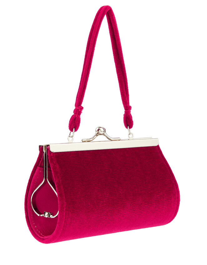 Glitter Bow Velvet Mini Bag, , large