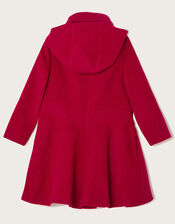 Corsage Detail Hooded Coat, Red (RED), large