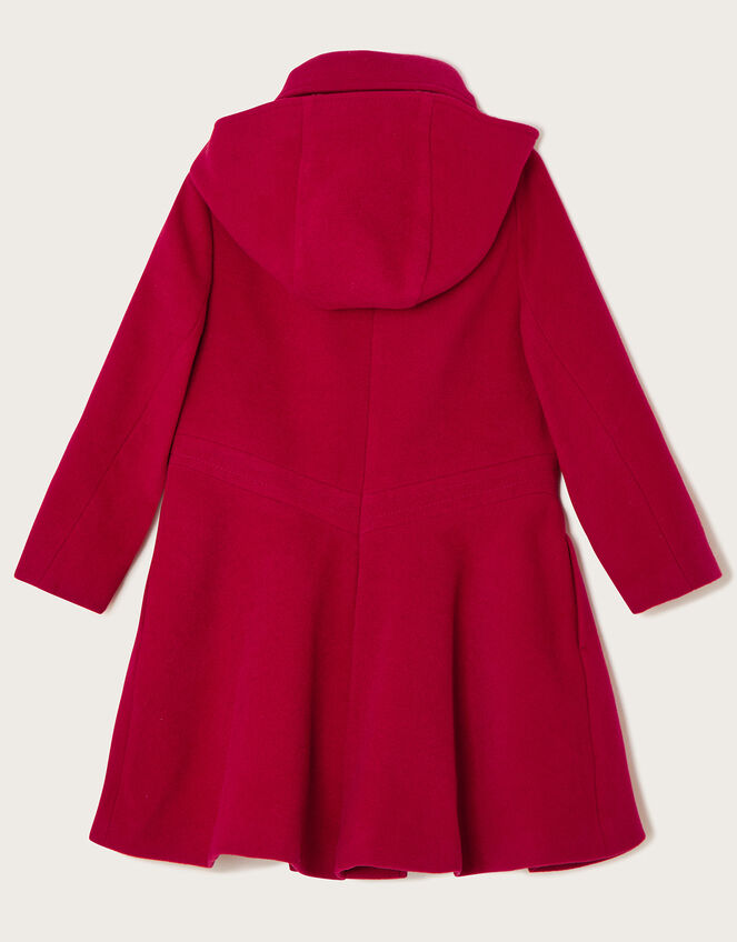 Corsage Detail Hooded Coat, Red (RED), large