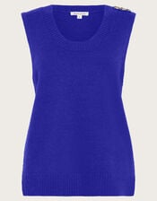 Nora Scoop Neck Knitted Vest, Blue (COBALT), large