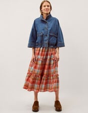 Gwen Funnel Neck Denim Jacket, Blue (DENIM BLUE), large