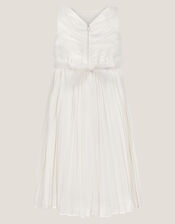 Delores Applique Floral Pleat Dress, Ivory (IVORY), large