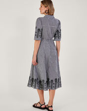 Gingham Shirt Dress, Black (BLACK), large