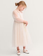 Paige Lace Party Dress, White (WARM IVORY), large