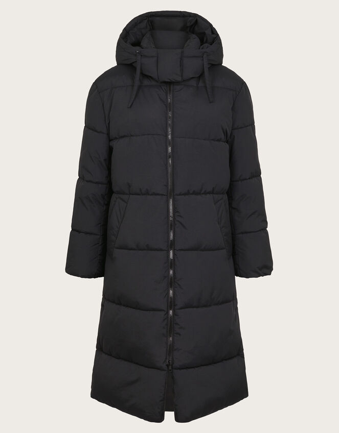 Lissy Long Hooded Puffer Coat, Black (BLACK), large