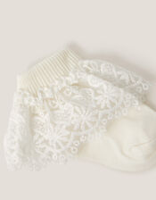 Baby Heart Lace Socks, Ivory (IVORY), large