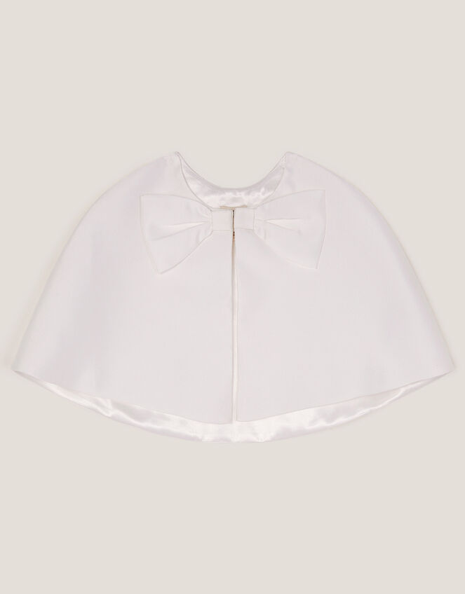 Duchess Bow Twill Cape, Ivory (IVORY), large