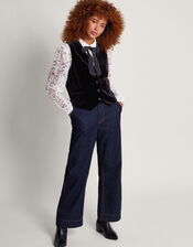 Willow Velvet Waistcoat, Black (BLACK), large