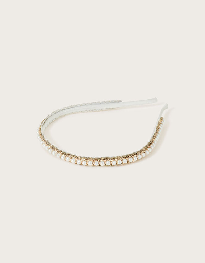 Pearl Skinny Bridal Headband, , large