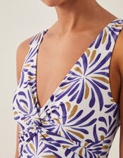 Cece Block Print Swimsuit, Blue (BLUE), large