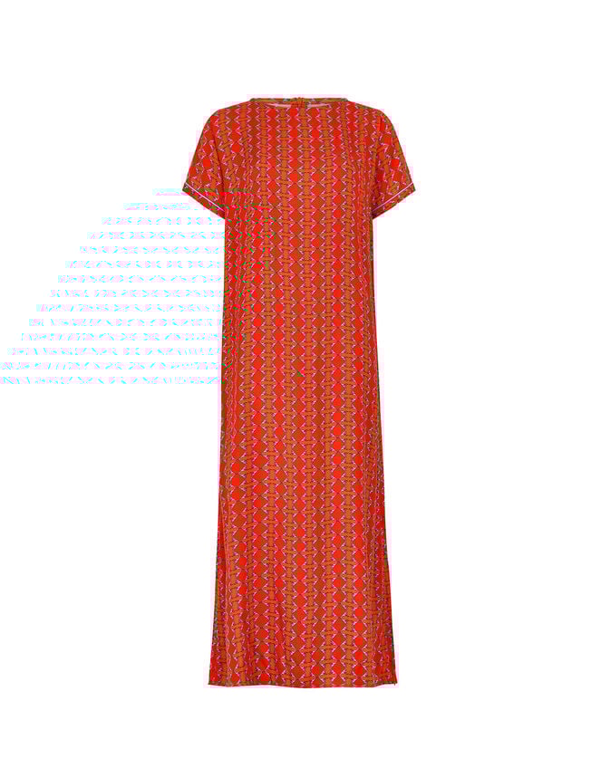 DEEBA Swing Reversible Print Dress, Orange (ORANGE), large