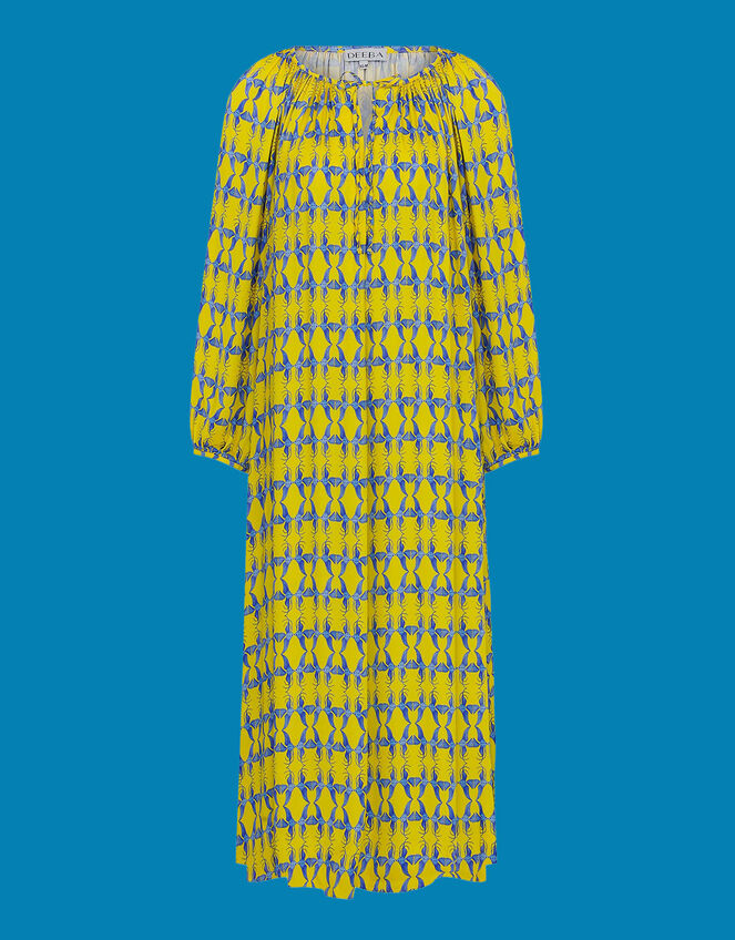 DEEBA Oozie Print Dress, Yellow (YELLOW), large