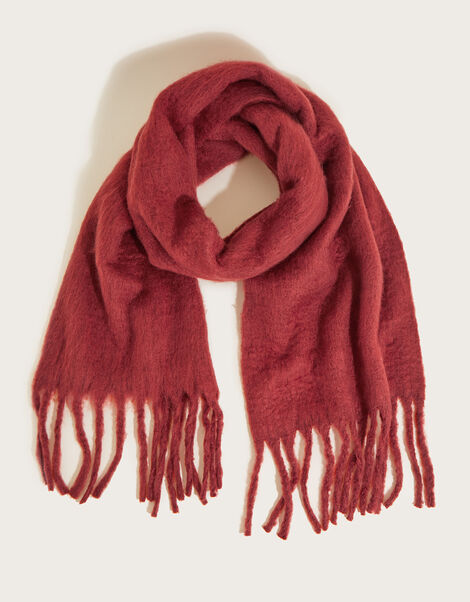 Tassel Trim Blanket Scarf, , large