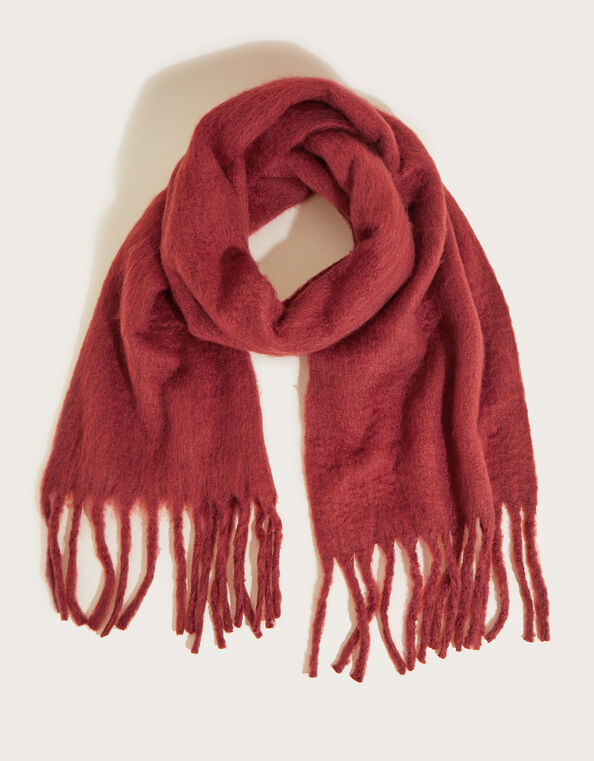 Tassel Trim Blanket Scarf, , large