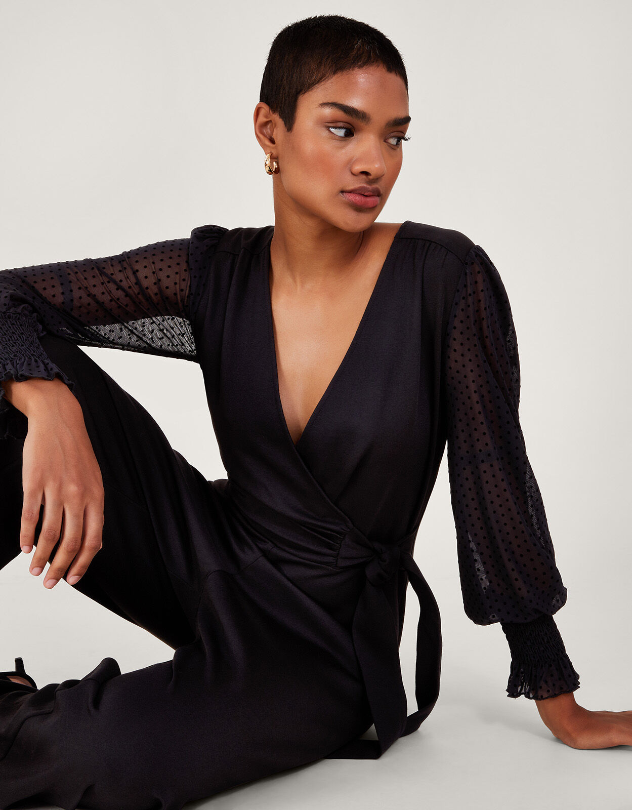 Monsoon black jumpsuit deals