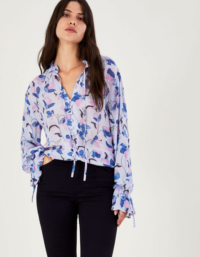 Honey Print Blouse with LENZING™ ECOVERO™ Purple | Tops & T-shirts |  Monsoon