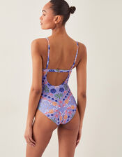 Mabel Shell Print Swimsuit, Blue (BLUE), large