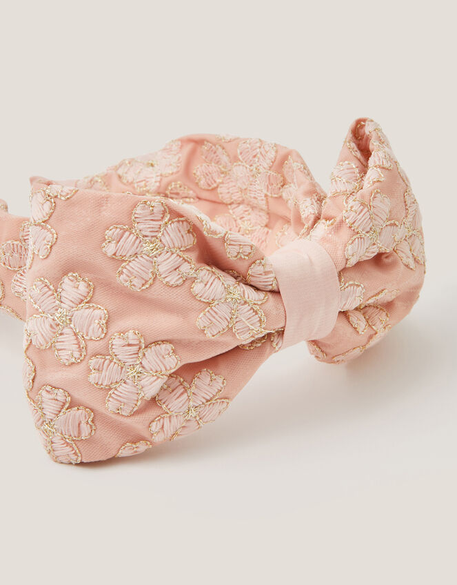 Sara Floral Embroidered Bow Headband , , large