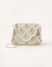 Embellished Scallop Bridal Clutch Bag , , large
