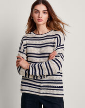 Sarah Stripe Jumper, Ivory (IVORY), large