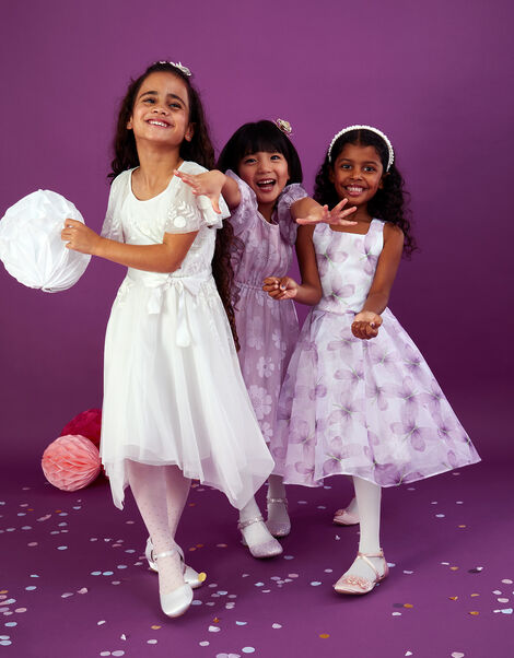 Juliet Ribbon Lace Dress, Ivory (IVORY), large