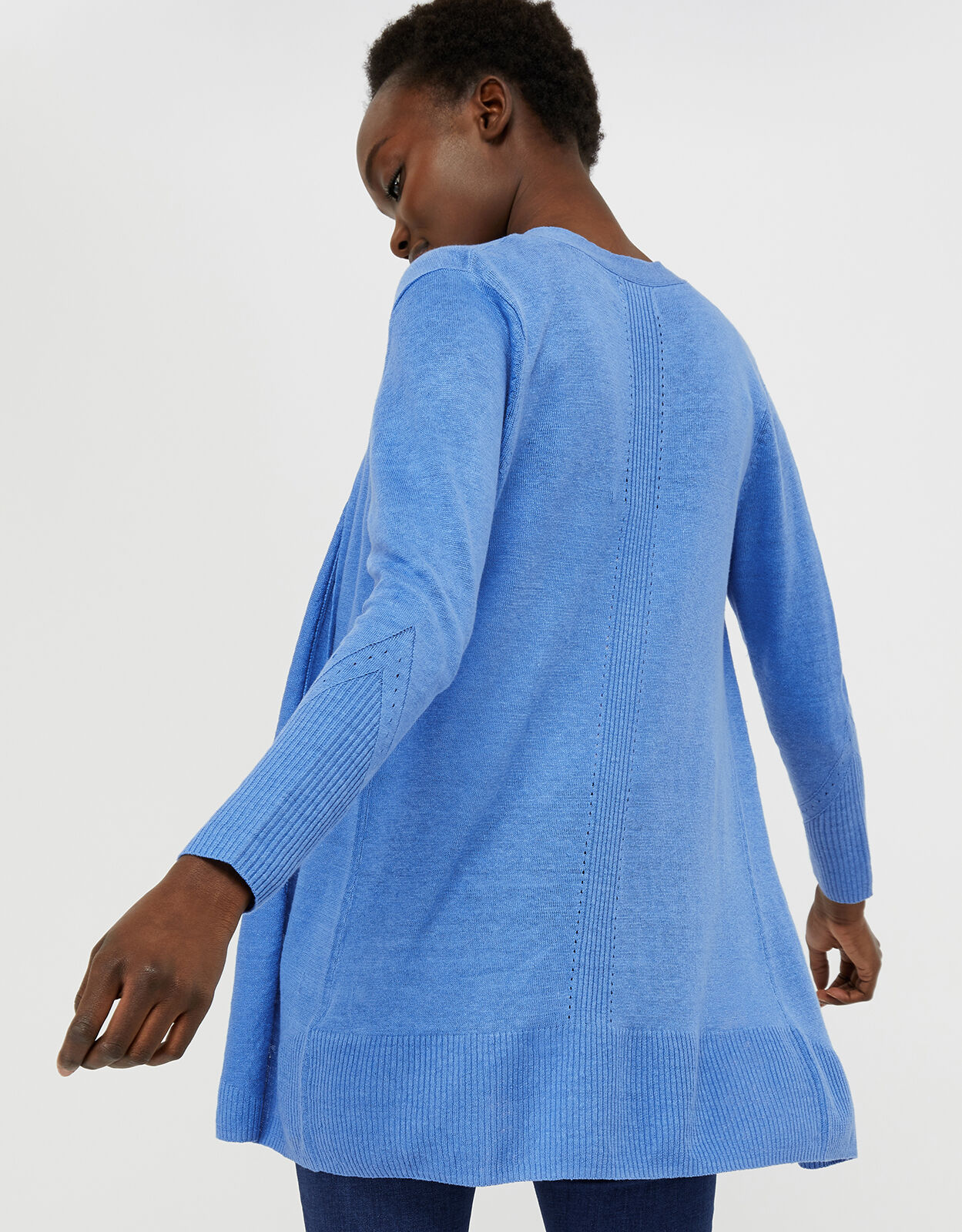 Blue longline cardigan on sale