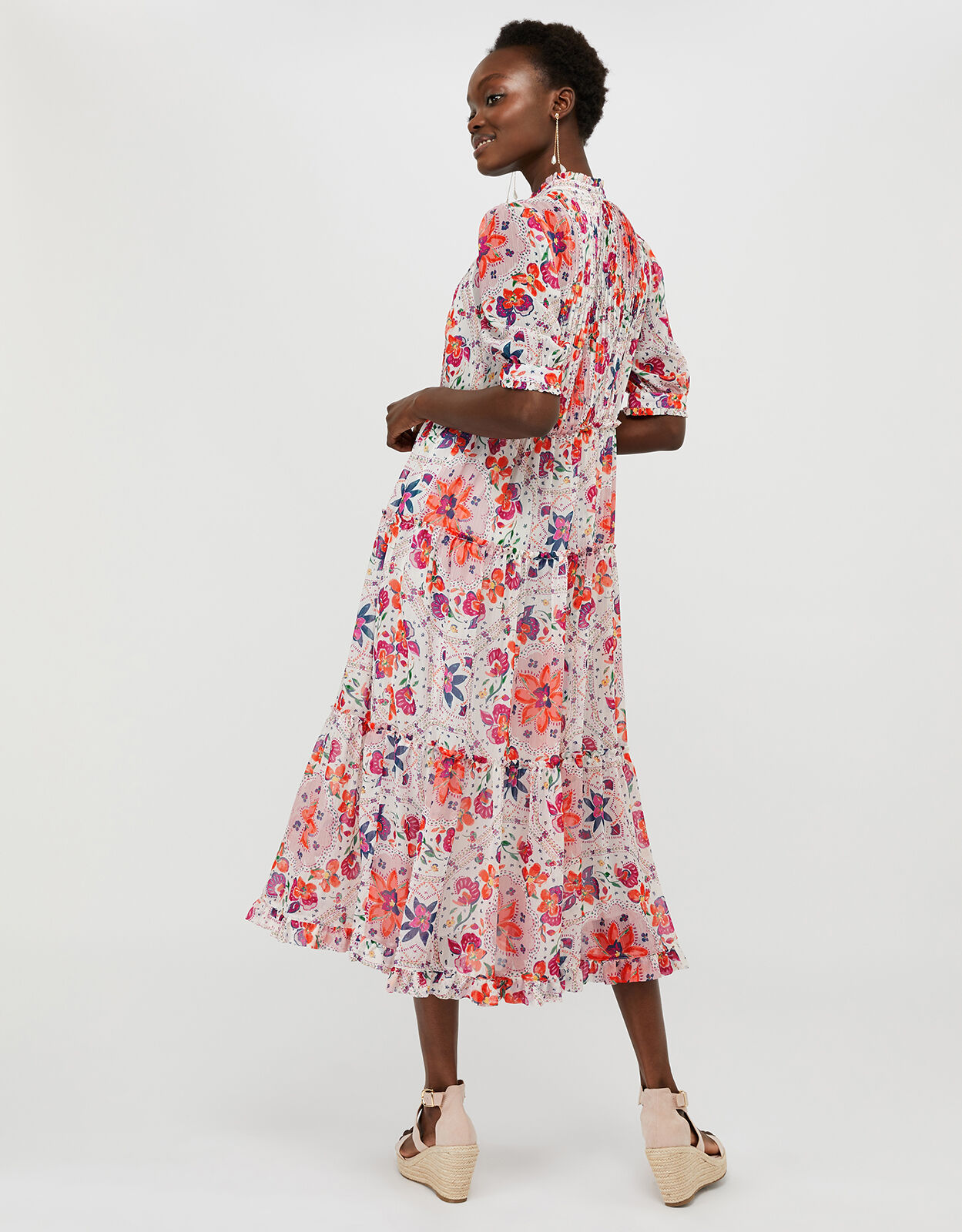 Monsoon red floral dress new arrivals