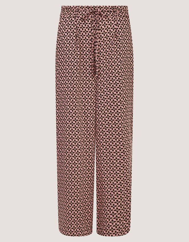 Netta Floral Print Wide Leg Trousers, Pink (PINK), large