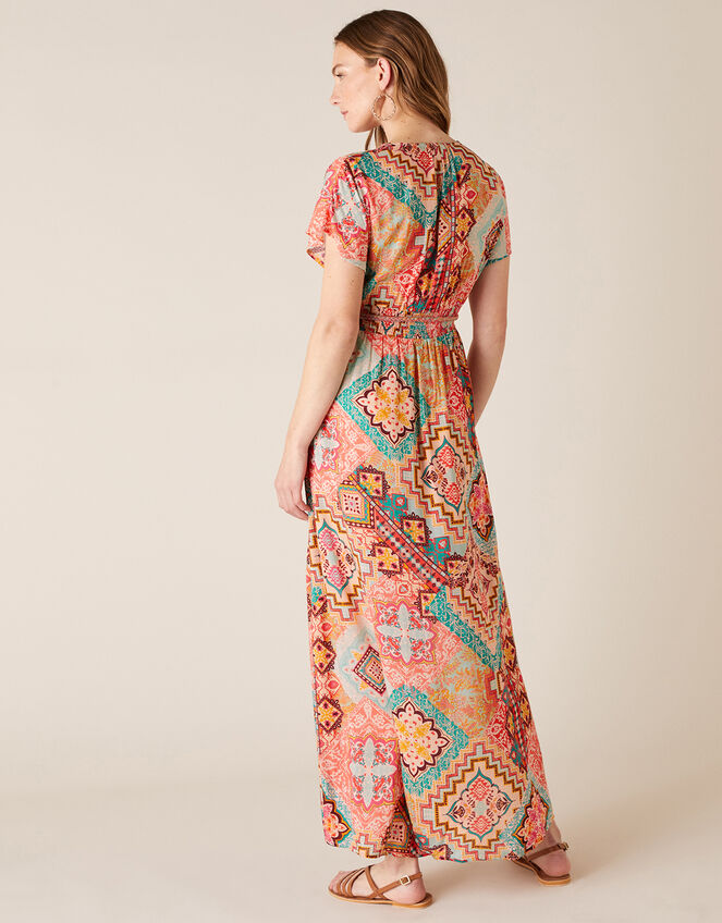 Printed Maxi Dress, Orange (ORANGE), large