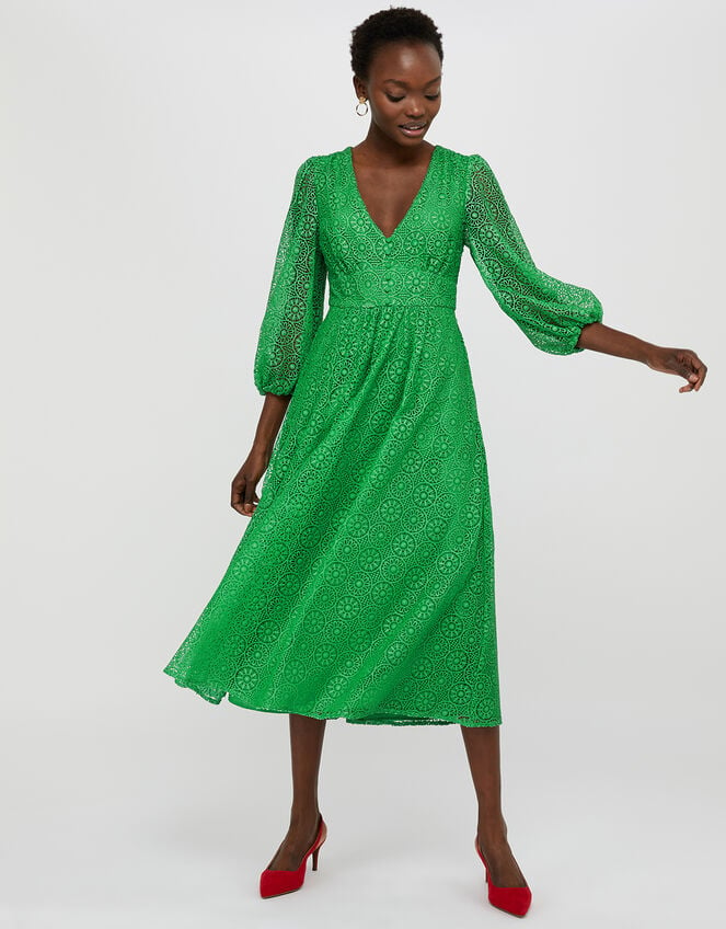 Zinnia Lace Occasion Dress, Green (GREEN), large