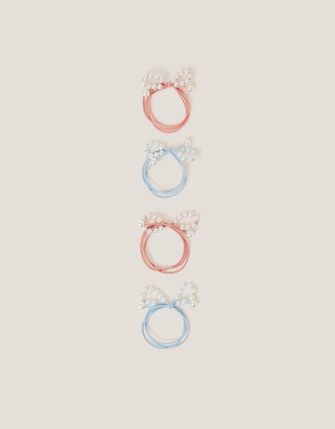 4-Pack Pearl Bow Hair Bands, , large