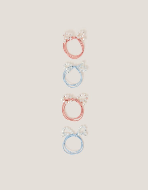 4-Pack Pearl Bow Hair Bands, , large