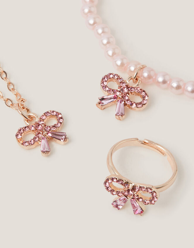 Beau Rhinestone Bow Jewellery Set, , large